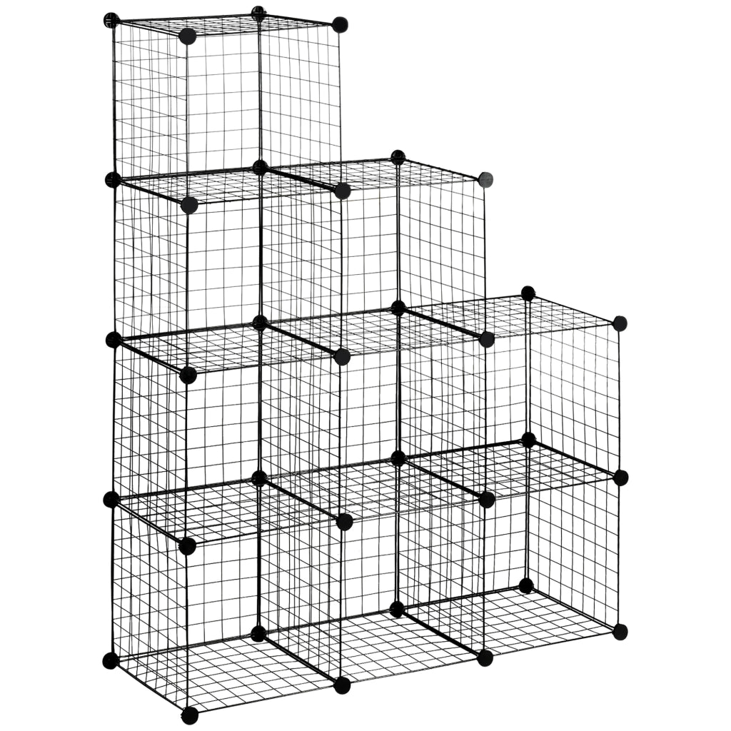 Libreria a Cubi 9 Scomparti ¨C Xylo ¨C Metallo e PP Nero 35x35x35 cm