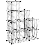 Libreria a Cubi 9 Scomparti ¨C Xylo ¨C Metallo e PP Nero 35x35x35 cm