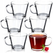 Set di 6 bicchieri KADAX da 380 ml con manico per tè, caffè e altre bevande.