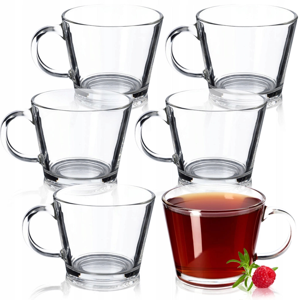 Set di 6 bicchieri KADAX da 380 ml con manico per tè, caffè e altre bevande.