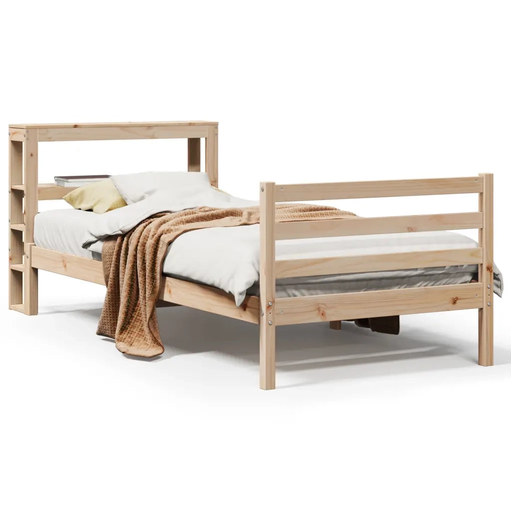 Letto senza Materasso-Struttura Letto 90x190 cm in Legno Massello di Pino 499333