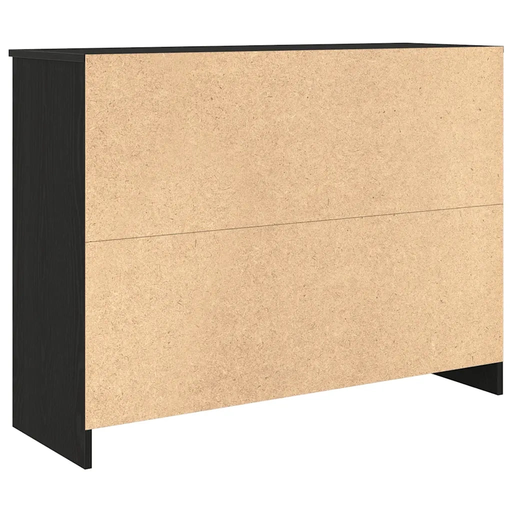 Credenza con Cassetto Rovere Nero 101x35x76cm Legno Multistrato 861563