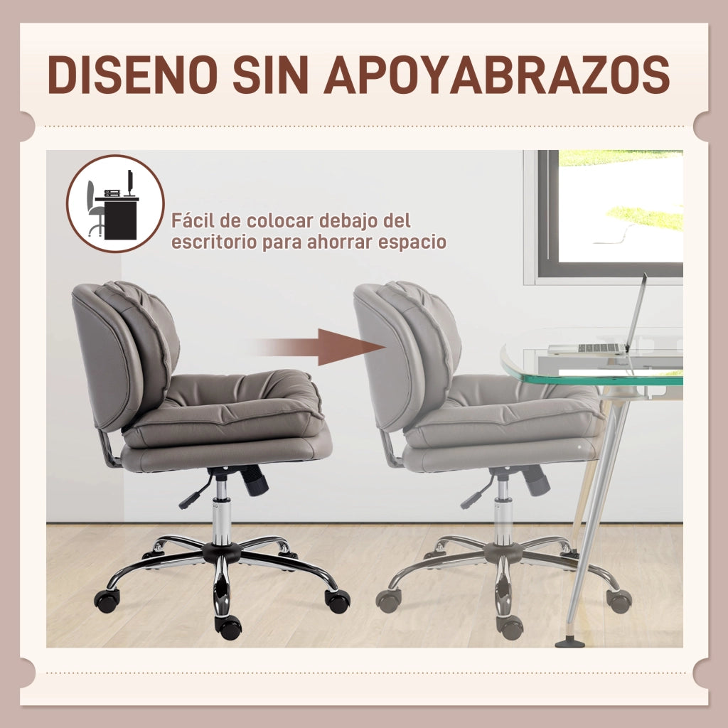 Sedia da Ufficio con Schienale Imbottito e Altezza Ajustable ¨C Zephmum ¨C Grigio