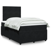 Giroletto a Molle con Materasso Nero 120x190 cm in Velluto 3294582