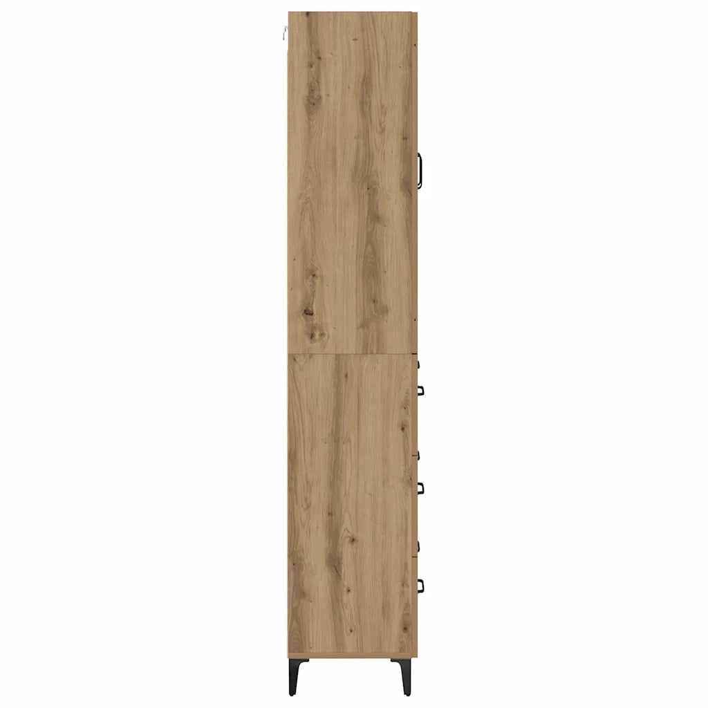 Credenza con Cassetto-Buffet-Armadio da cucina Rovere artigianale 69,5 x 34 x 180 cm 506717