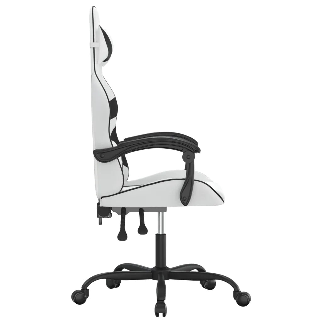Sedia da Gaming Girevole Bianco e Nero in Similpelle 349553