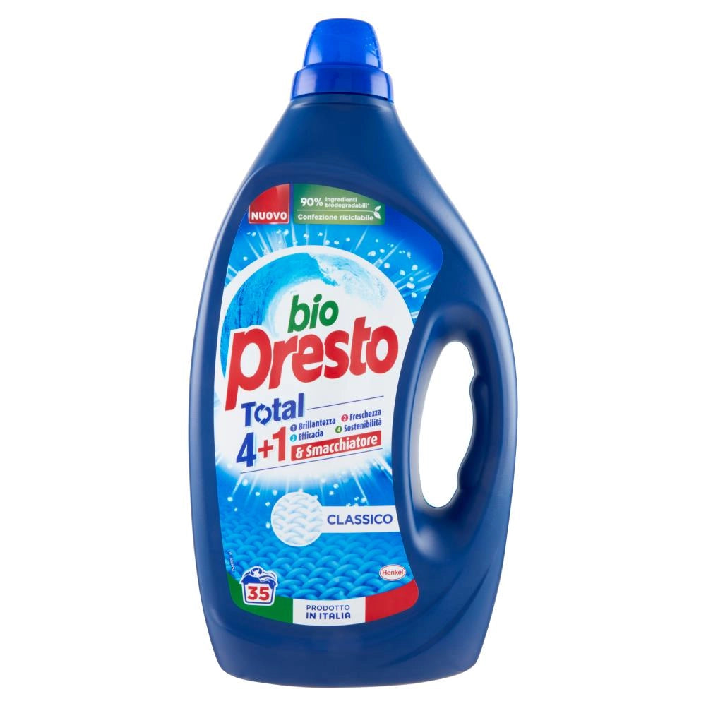 BIOPRESTO DETERSIVO PER LAVATRICE DA 35 LAVAGGI IN FORMATO CLASSICO