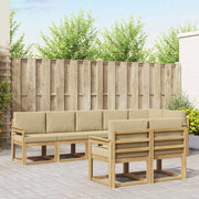Set di divani da esterno 8 pz Bianco e Beige Poliestere 3387797
