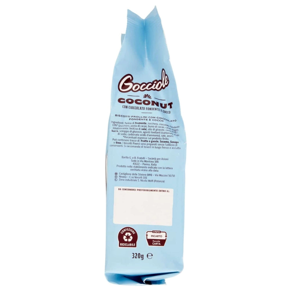 Gocciole coconut biscotti al cocco pavesi confezione da 320 grammi