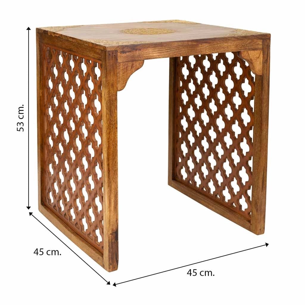 Sgabello in legno e metallo 45X45X53h cm
