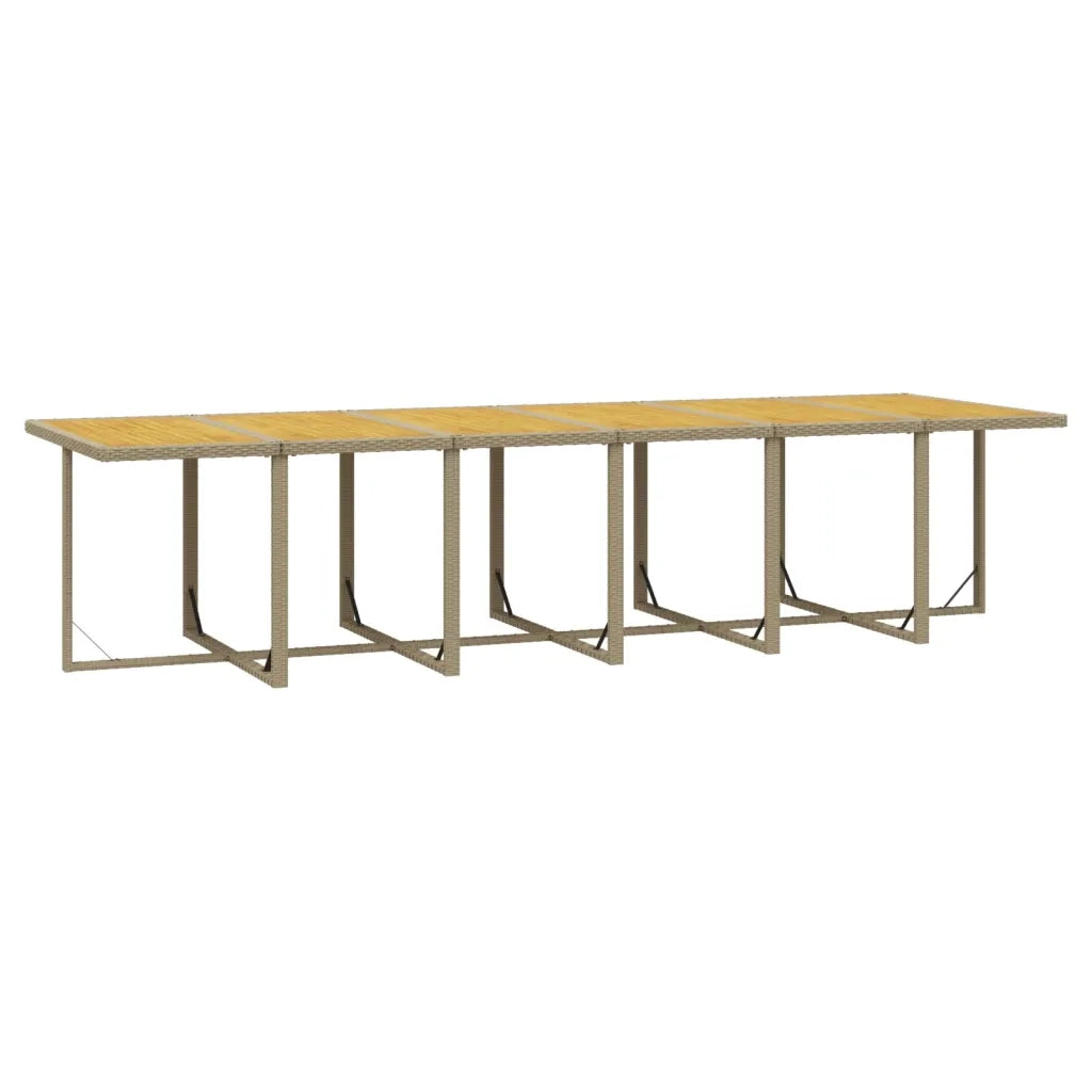 Set da Pranzo da Giardino 13 pz con Cuscini in Polyrattan Beige 3095635