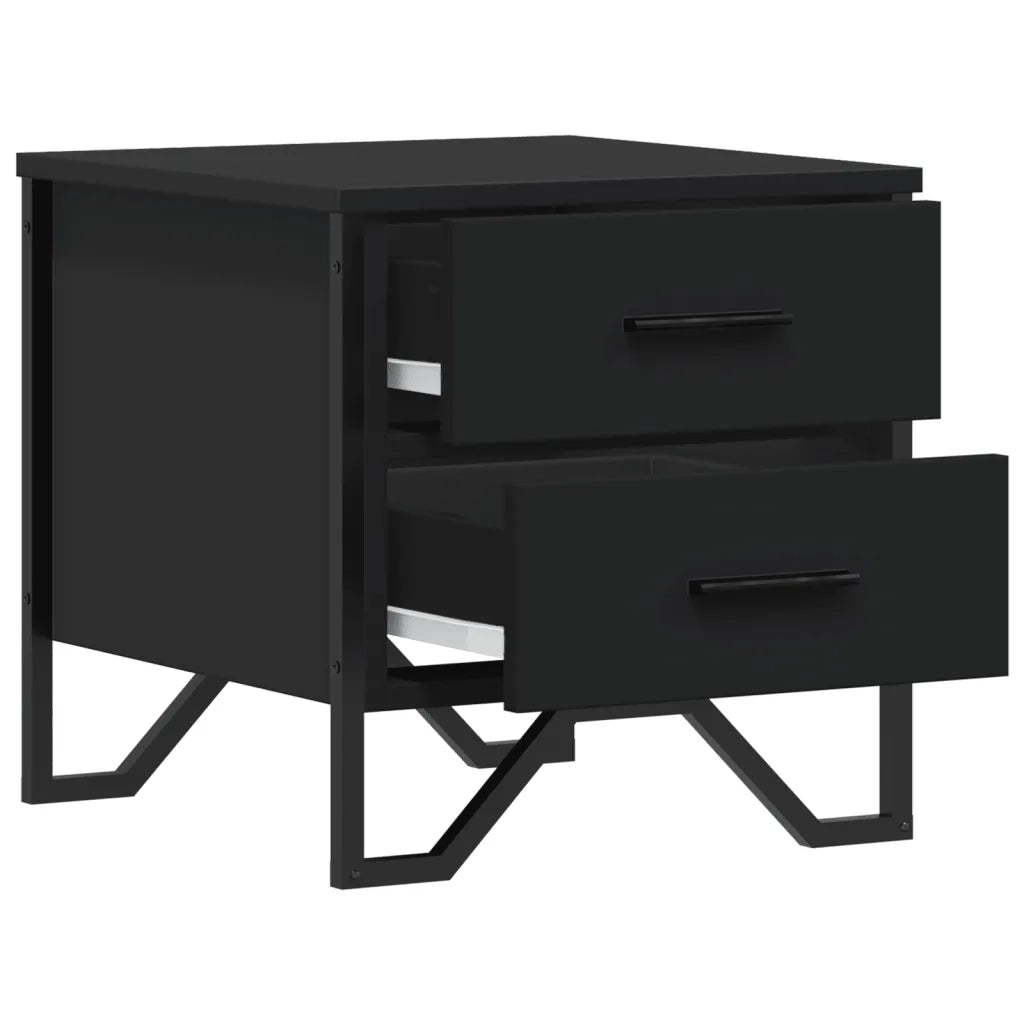 Comodino Nero 40x41x40 cm in Truciolato 848504