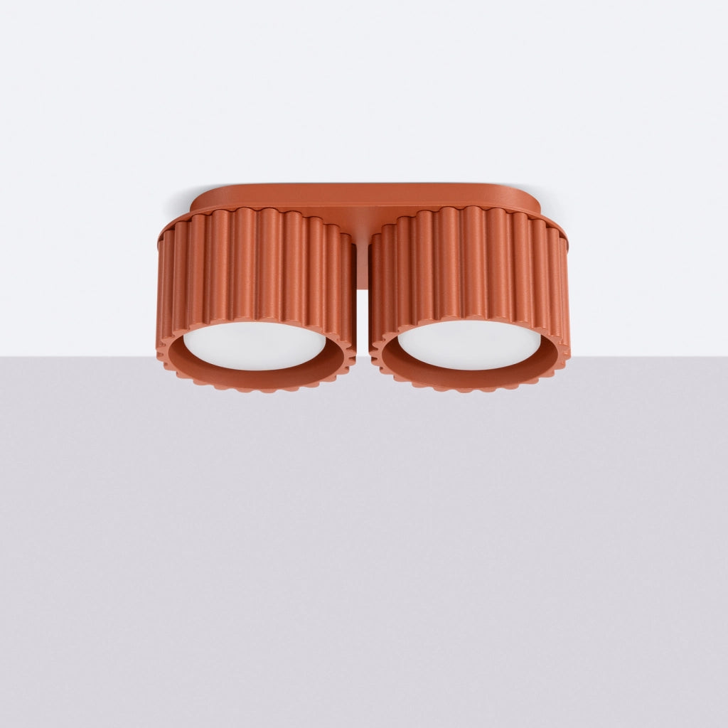 Lampada da soffitto AURA 2 rosso ocra Gx53