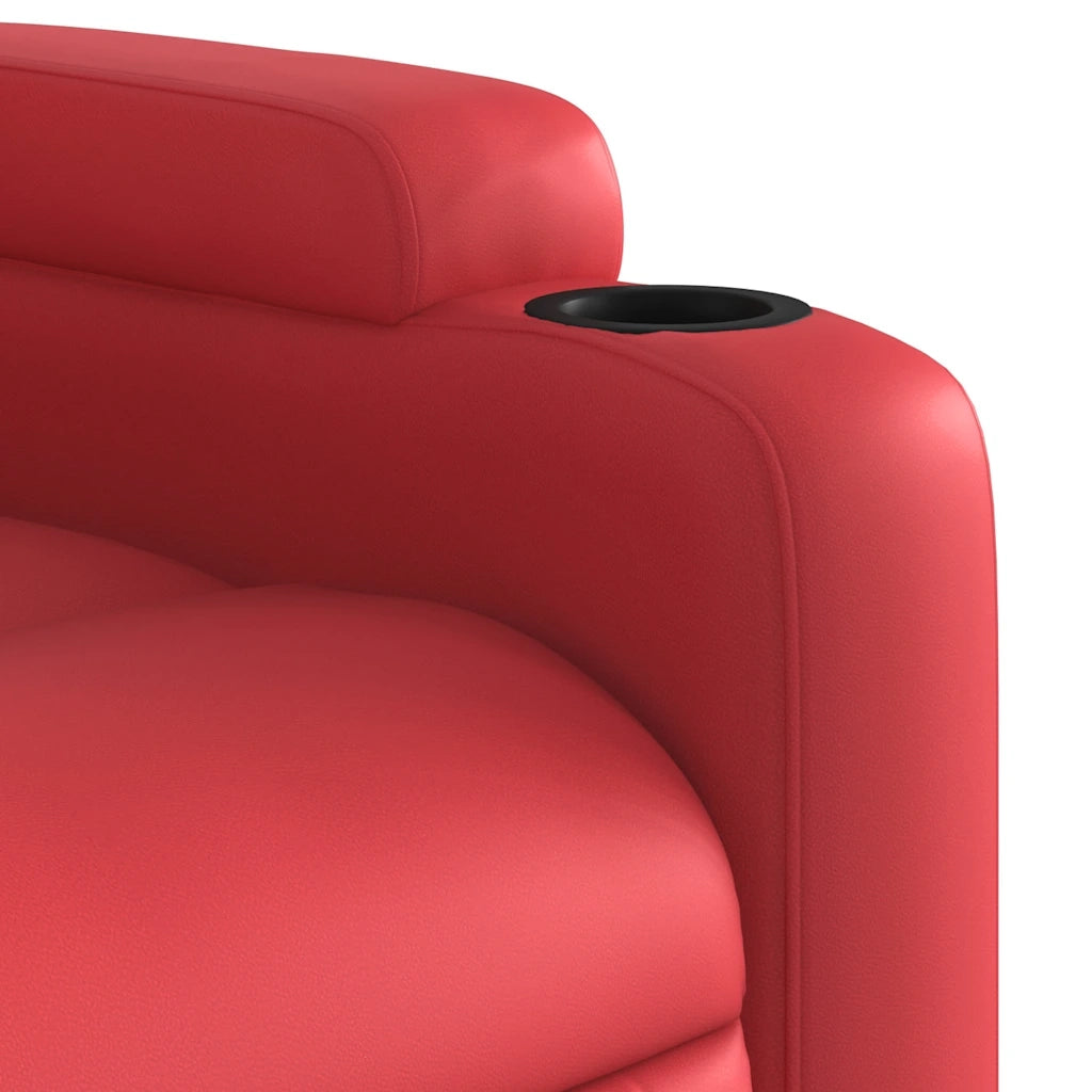 Poltrona Reclinabile Rossa in Similpelle 372394