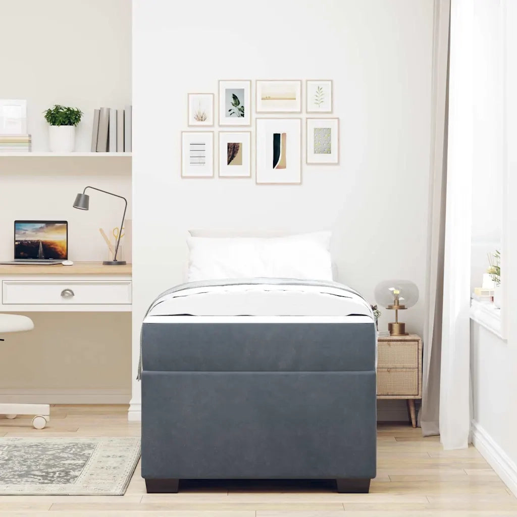 Struttura del letto-Giroletto Grigio scuro 90 x 190 cm Tessuto 574657