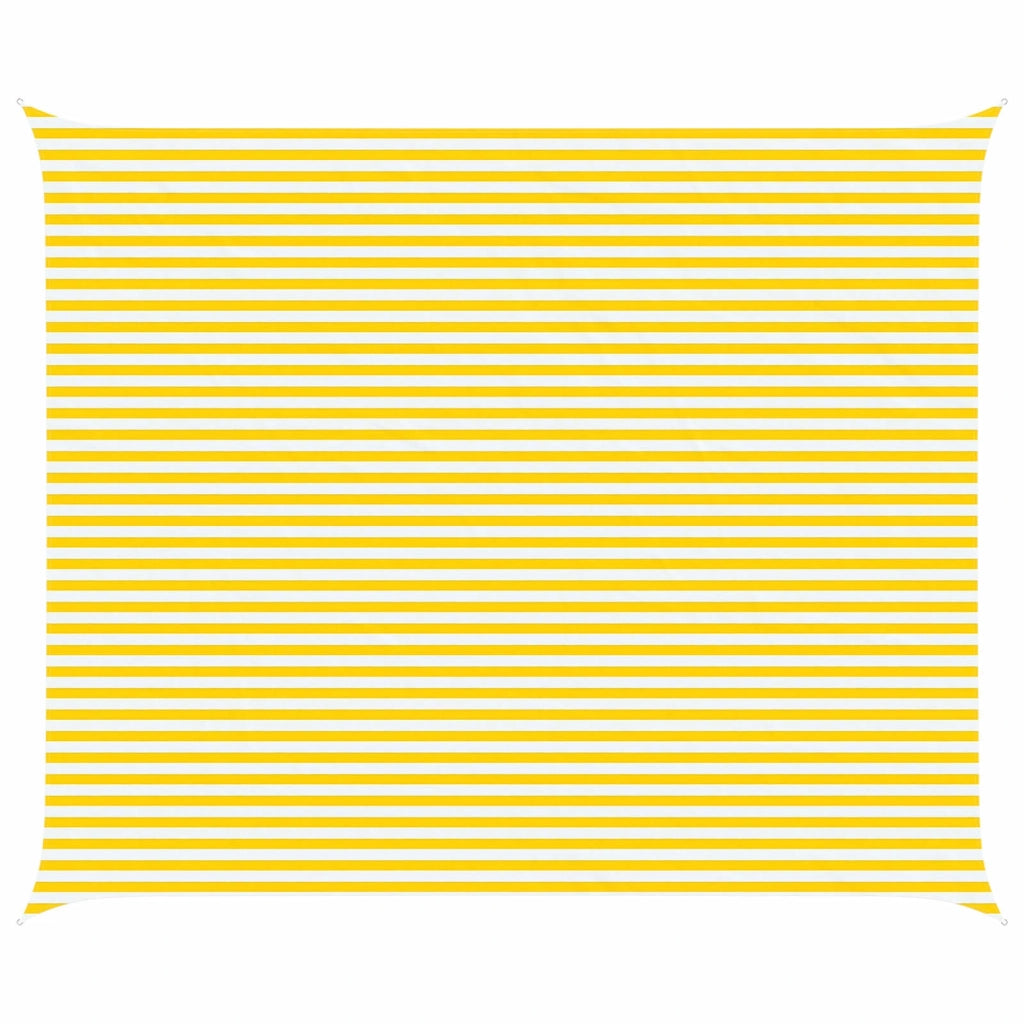 Vela Parasole | Telo Ombra | Vela da ombra solare Giallo e Bianco 6 x 5 m