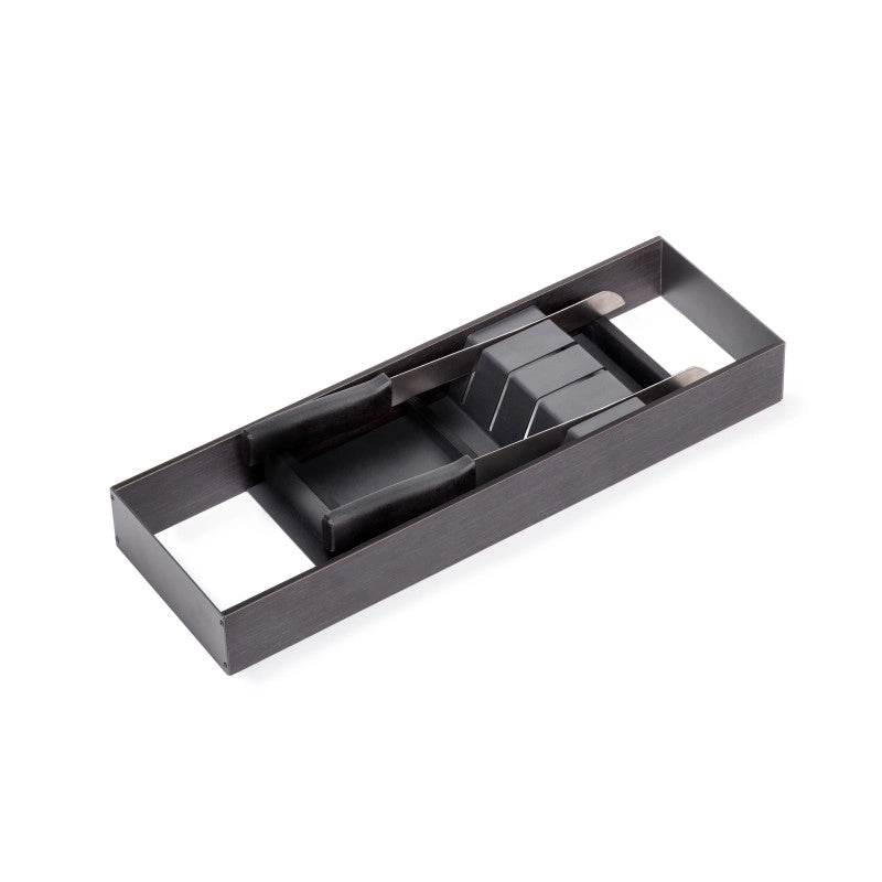 Portapiatti per cassetto Orderbox, 120x470 mm, Alluminio e Tecnoplastica, Grigio antracite