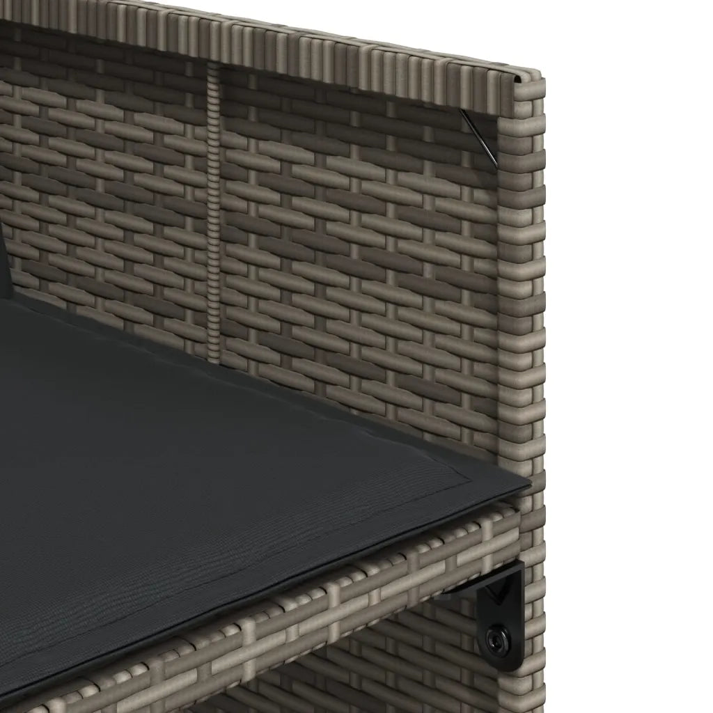 Set da Pranzo da Giardino 13pz con Cuscini Grigio in Polyrattan 3277933