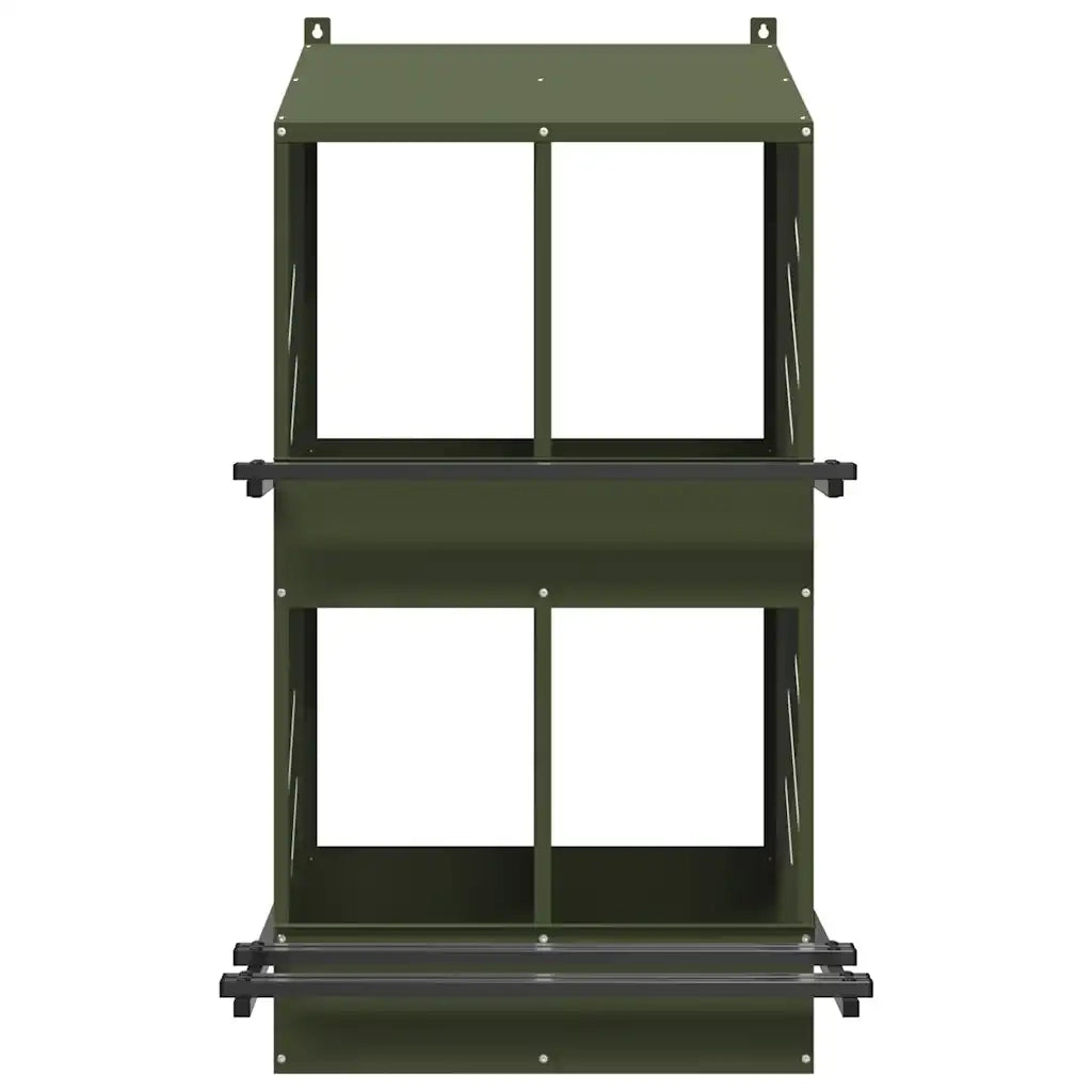 Nido per Polli con 4 Scomparti in Metallo Verde Oliva CFW4683158