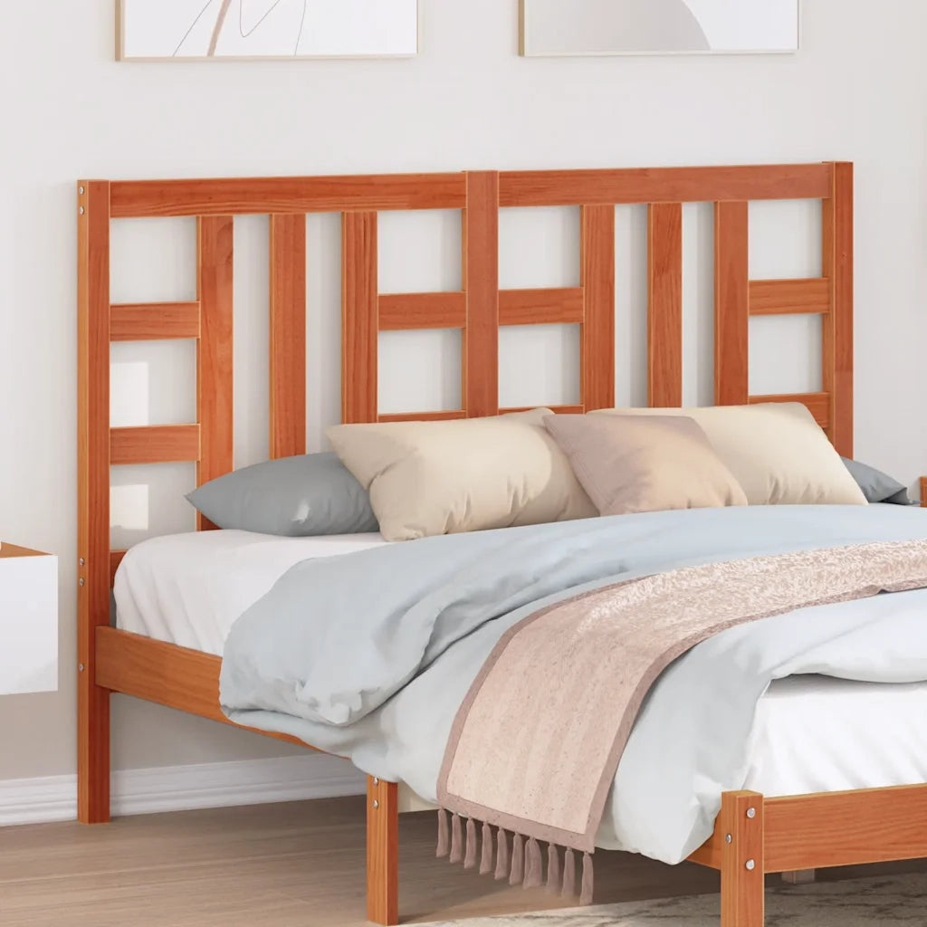 Testiera | Testata Marrone Cera 135 cm in Legno Massello di Pino