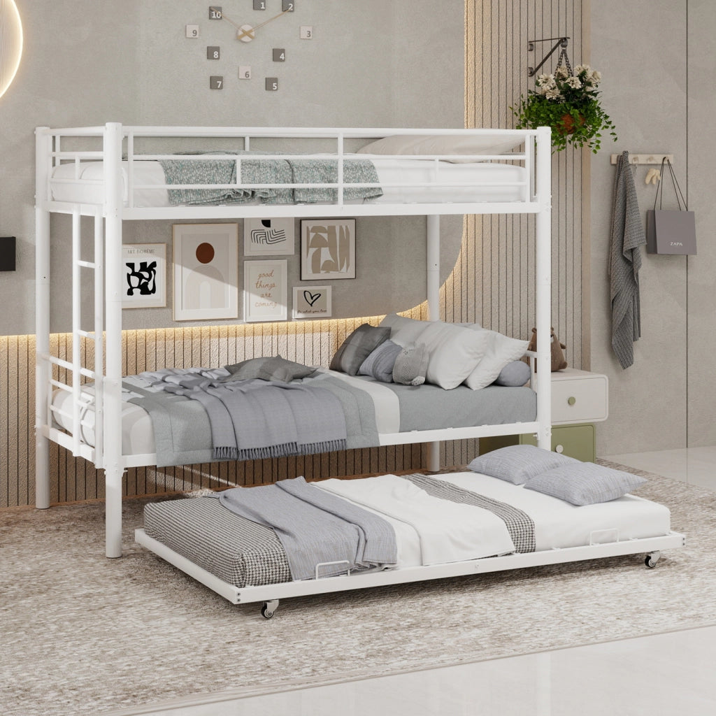 Letto a castello funzionale ferro bianco 97x196 cm