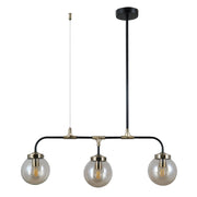 Lampada a sospensione industriale nera 3 sfere E14 Valpena