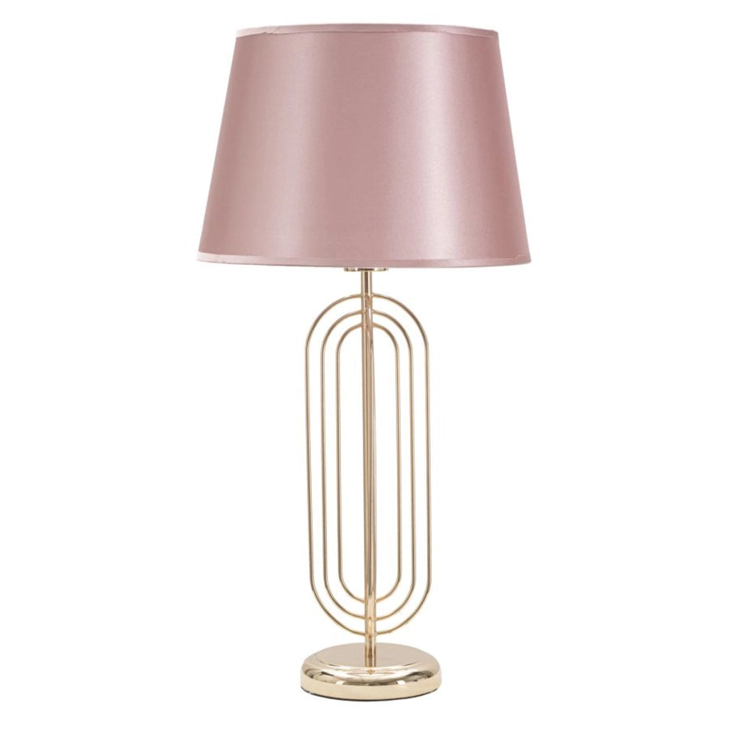 Lampada da Tavolo VKH138, Rosa, Metallo, 33x33x64 cm
