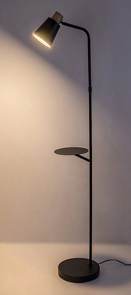 Lampada da terra nera con mensola E27 Rabalux Azim2