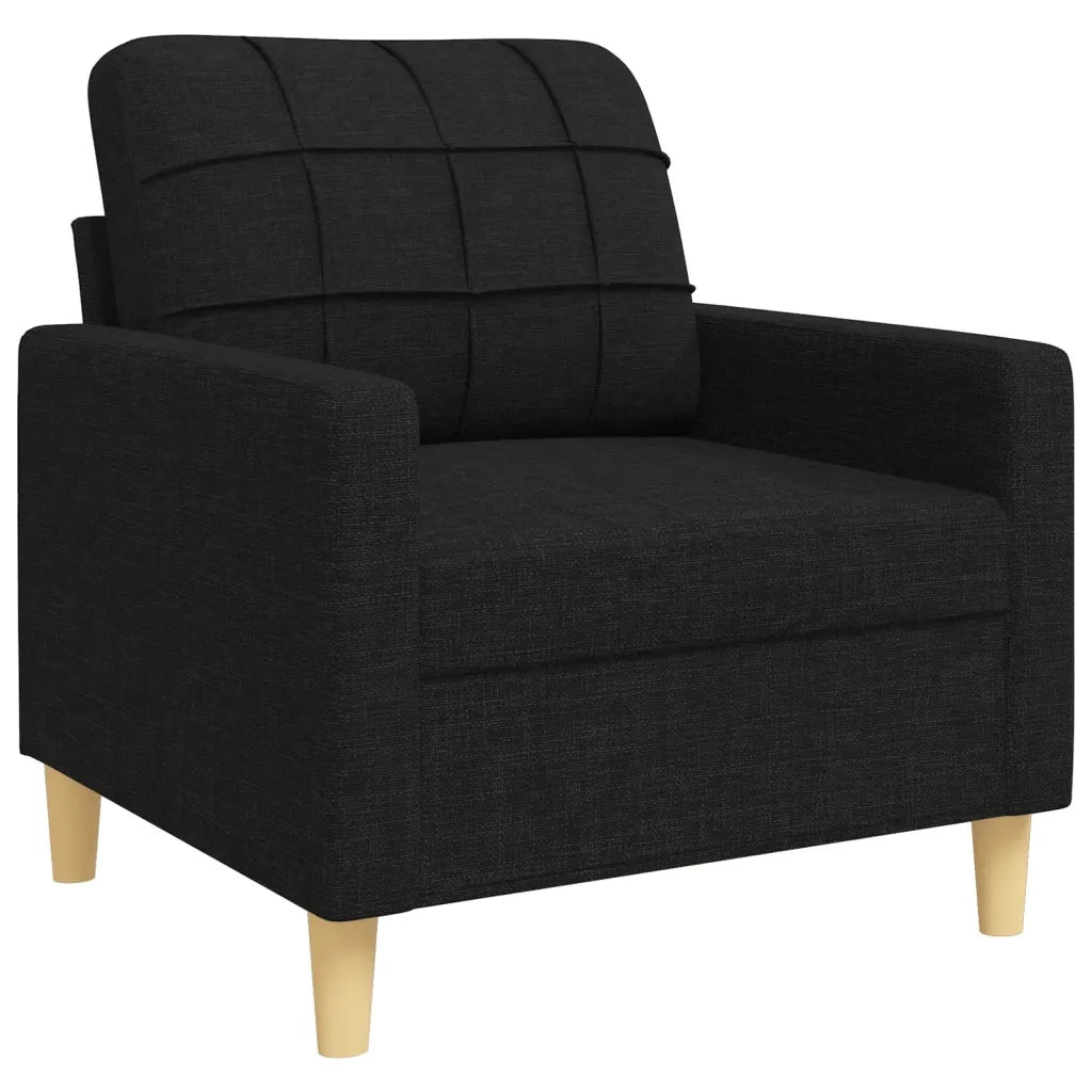 Set Divani 3 pz con Cuscini Decorativi Nero in Tessuto 3278307