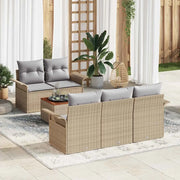 Set Divano da Giardino con cuscino 6 pcs Beige polyrattan 3347266