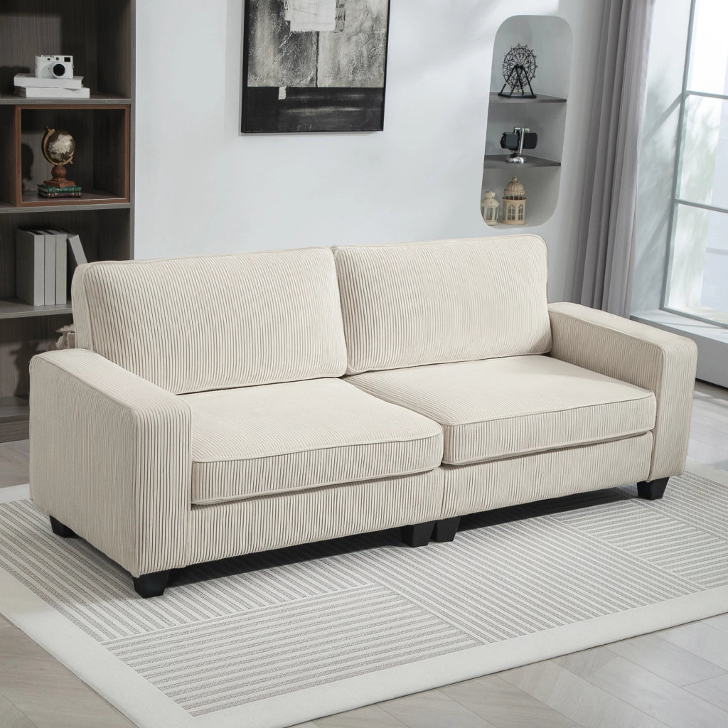 Divano 3 posti in tessuto ¨C Minimal ¨C crema 227x84x87