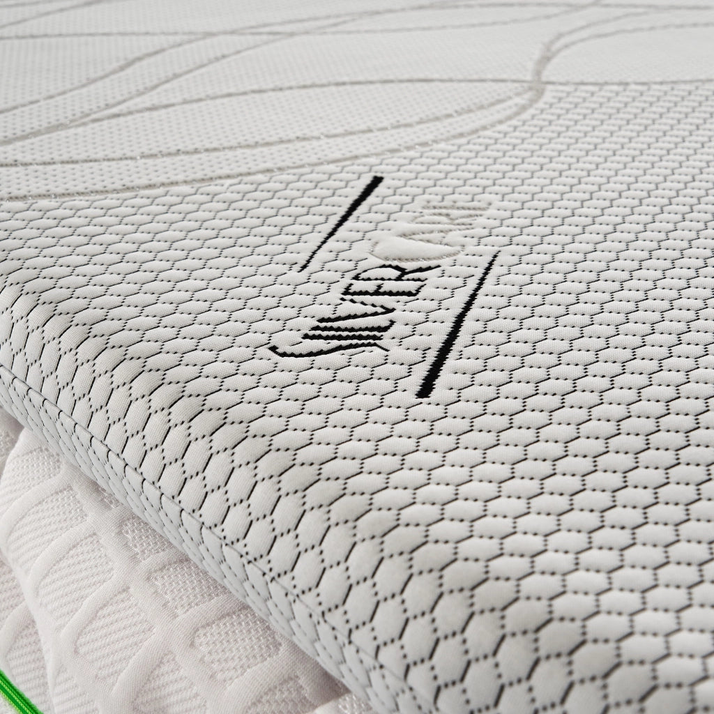 Topper Singolo 80x200 in memory foam 5 cm con rivestimento Silver Fresh completamente sfoderabile