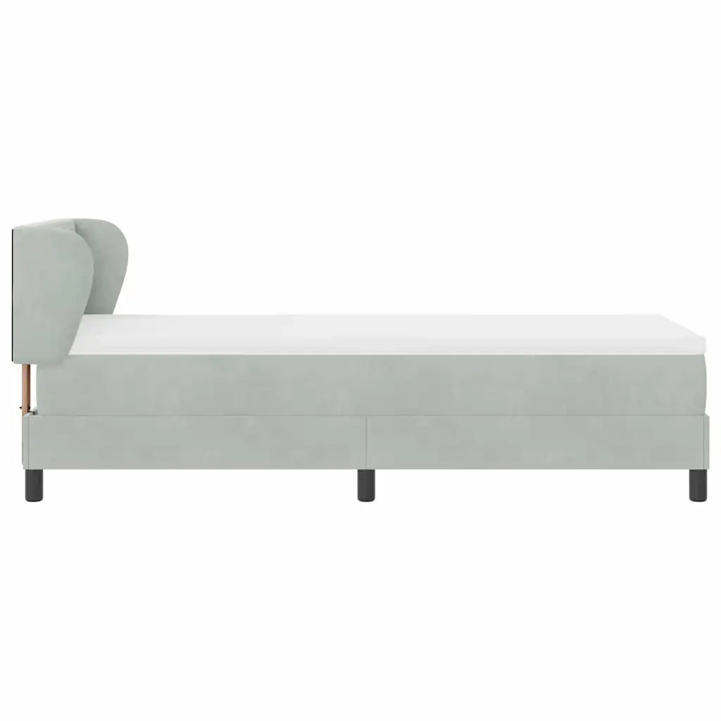 Letto a molle con testiera Grigio chiaro 80 x 200 cm Velluto 3340304