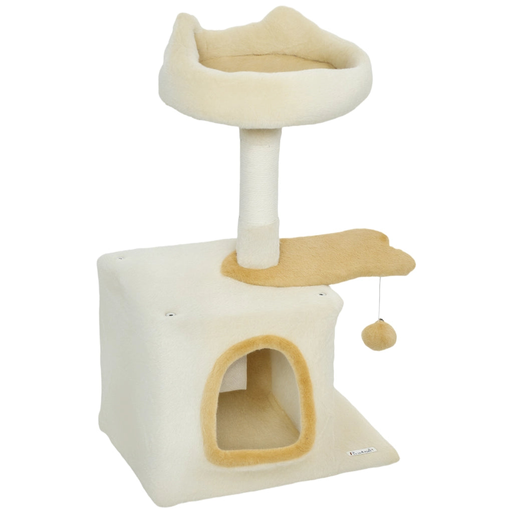 Arbre ¨¤ Chat con Perchoir e Piattaforma Pesce ¨C Xylo ¨C 72 cm, Beige