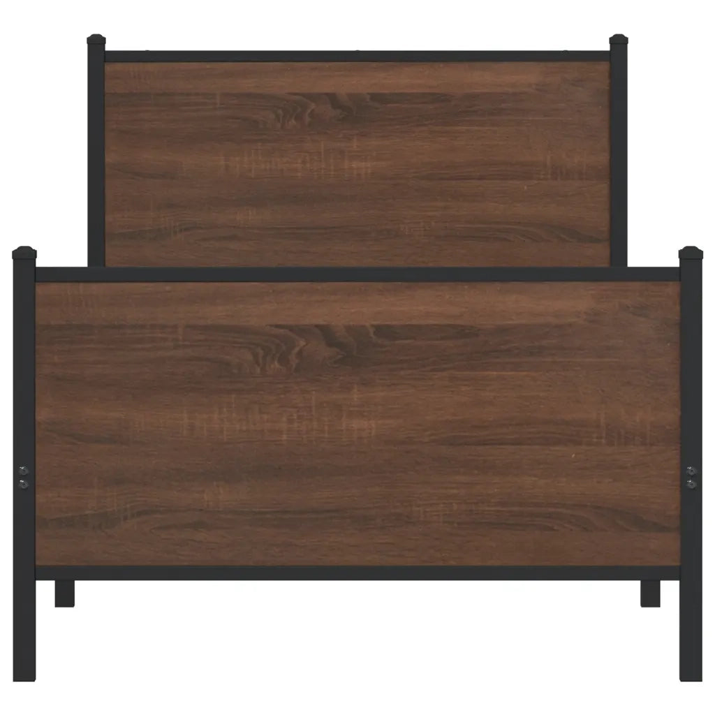 Giroletto senza Materasso-Struttura Letto in Metallo Rovere Marrone 90x200 cm 836931
