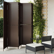 Divisorio per Ambienti | Divider per stanze | Paravento a 5 Pannelli Marrone in Polyrattan