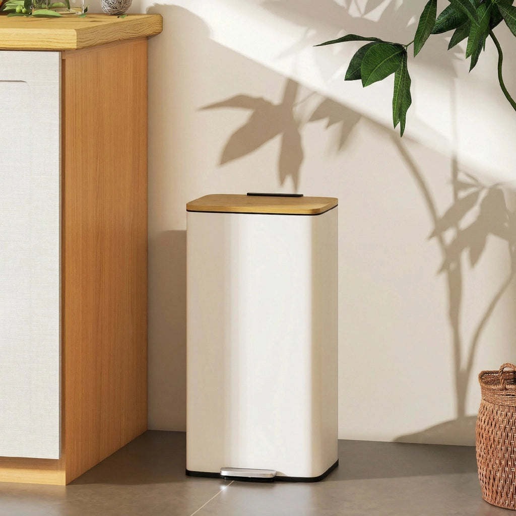 Cestino per Rifiuti 20L con Pedale ¨C Xylo ¨C Bianco