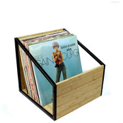 Norstone Vinyl LP Case, porta dischi in vinile, 80 LP per modulo, metallo e bambu', a parete e impilabile