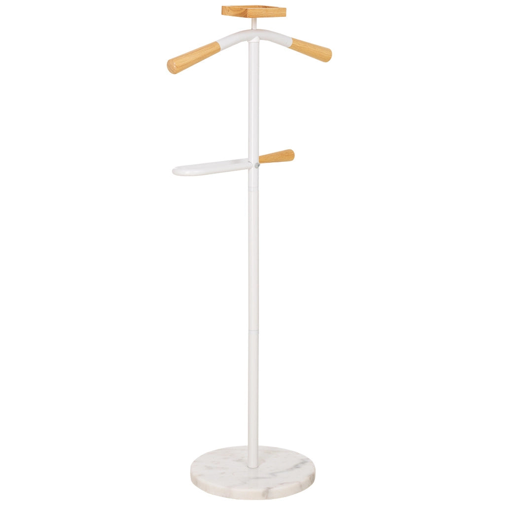 Perchero de metal y madera blanco 120h cm