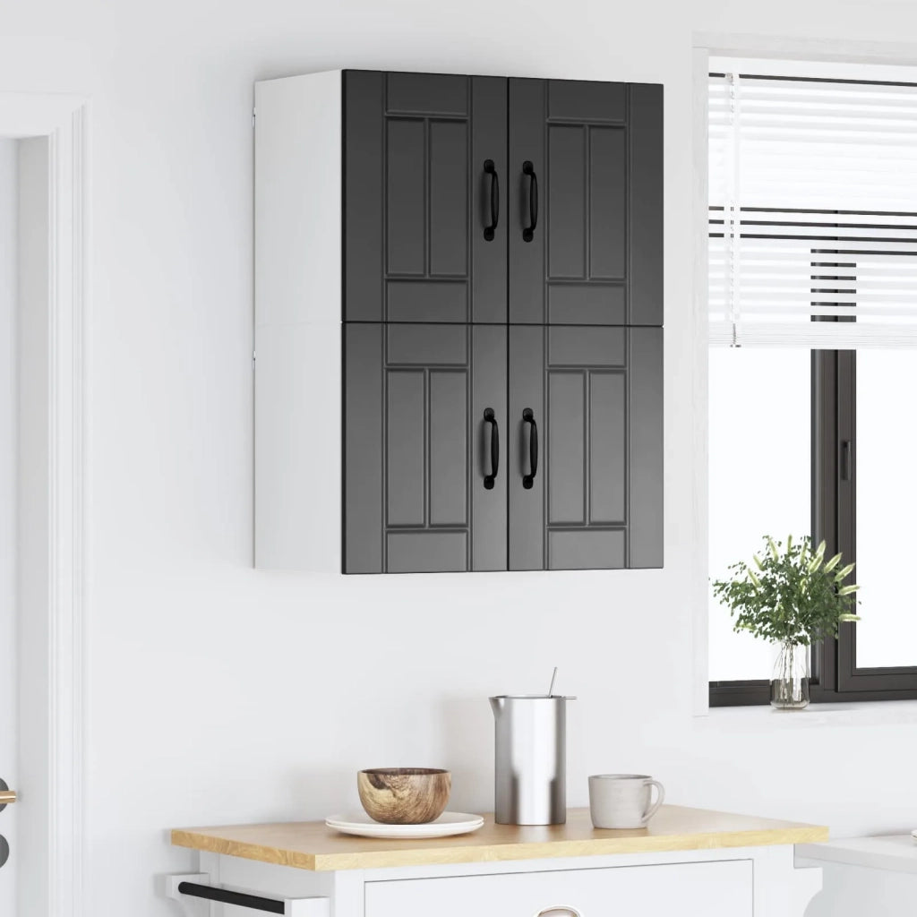 Pensile da cucina | Armadietto a muro LUCCA 2 pz Nero 60 x 31 x 40 cm