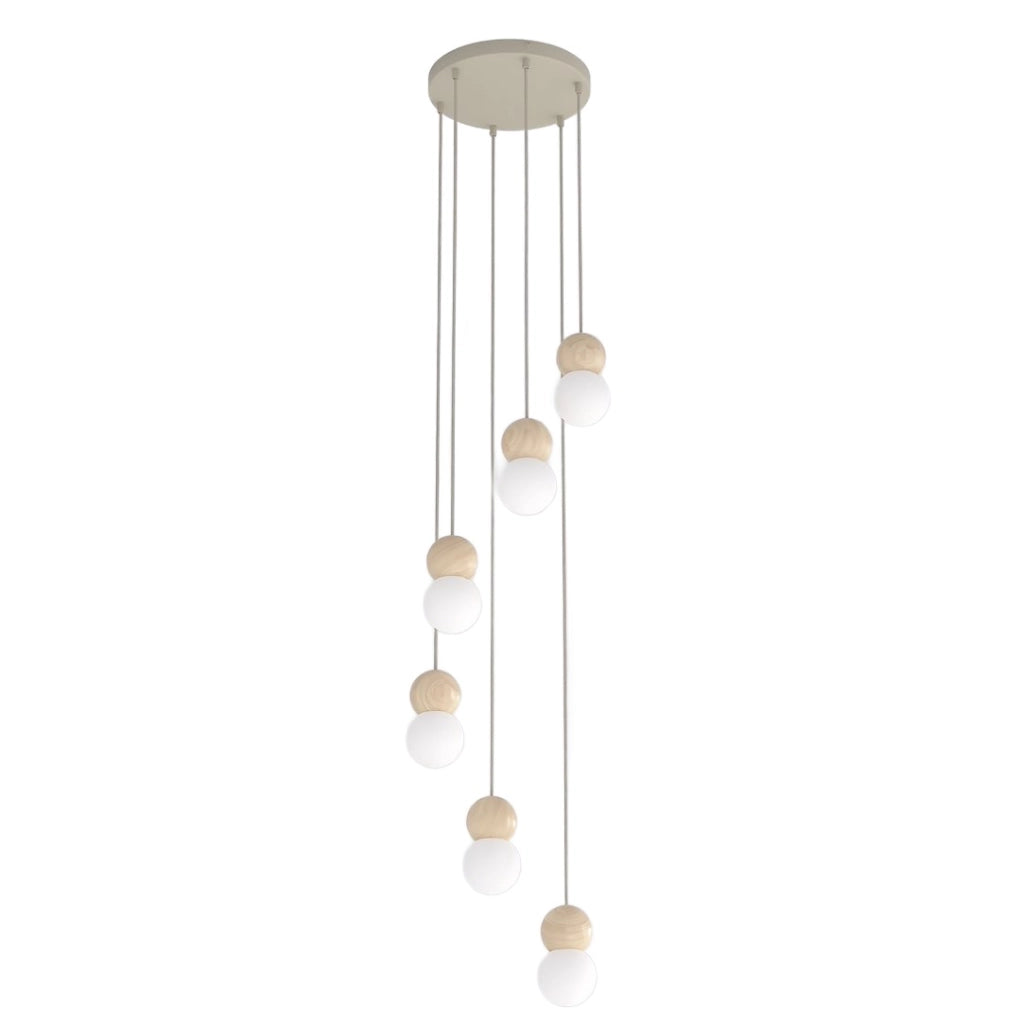 Lampada a sospensione LOOP LED beige bianco Emibig