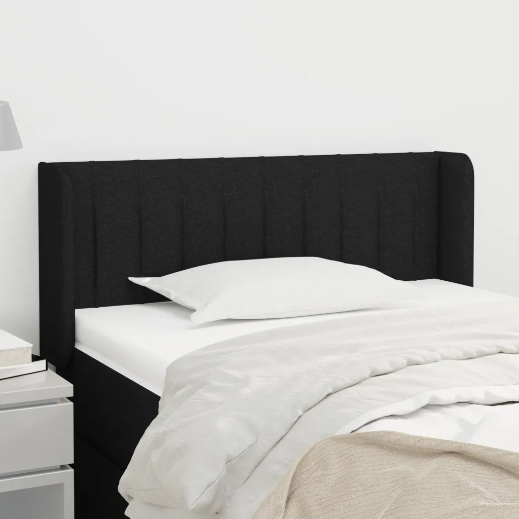 Testiera ad Orecchio-Testata con Orecchie Nera 103x16x78/88 cm in Tessuto 661336