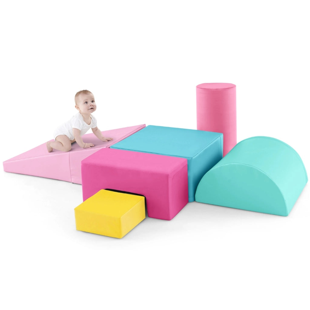 Blocchi rampicanti in schiuma per bambini 1-3 anni, Blocchi rampicanti set rampicante indoor con rettangoli Rosa
