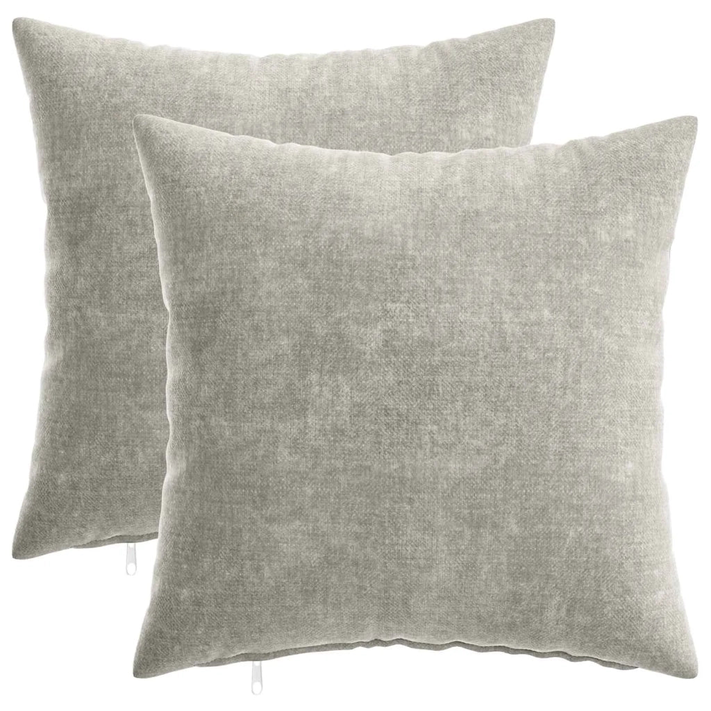 Federa 2 pz HEERLEN Grigio Chiaro 40 x 40 cm Tessuto Chenille 908503