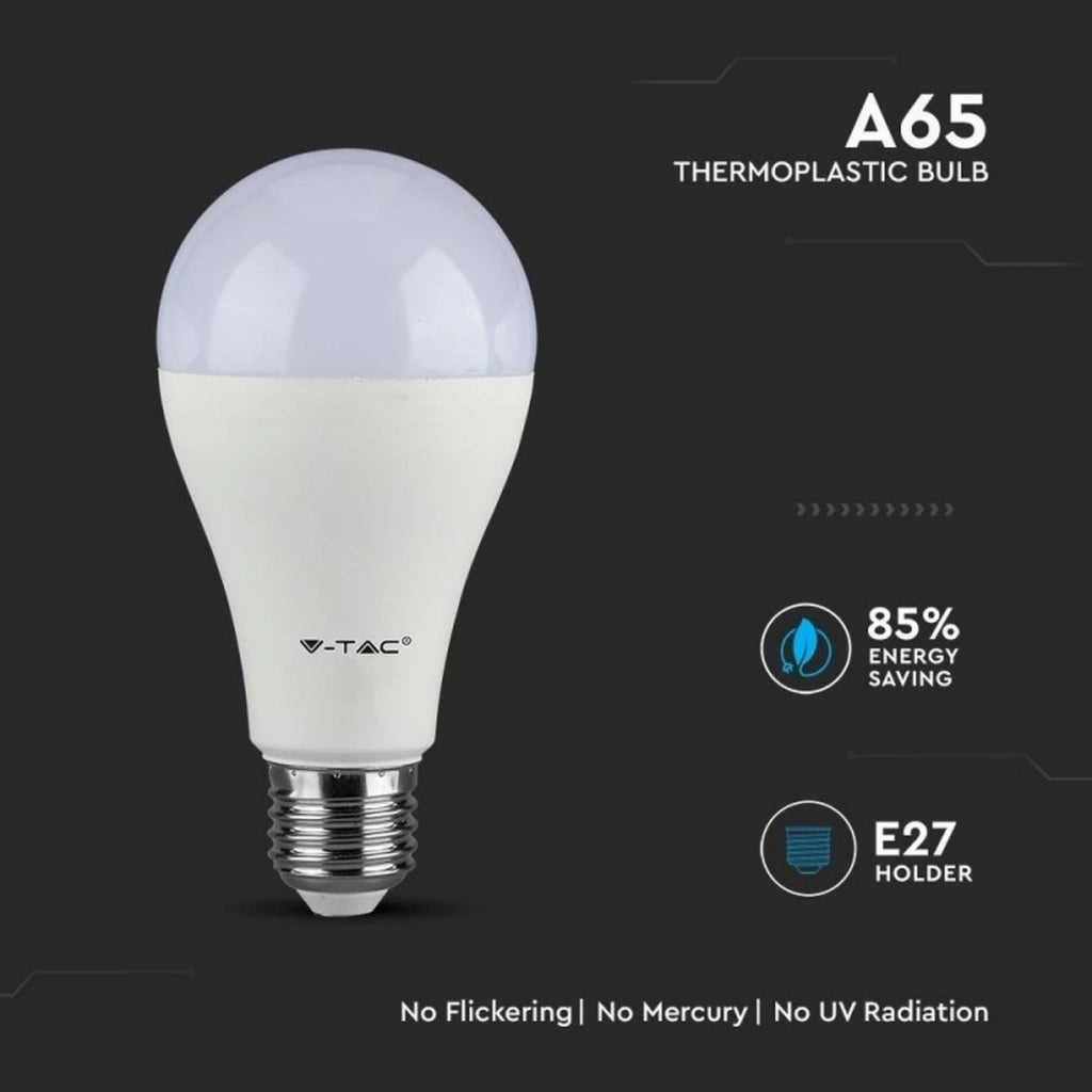 Lampada Led E27 A65 17W Bianco Freddo 6400K Bulbo Sfera Chip Samsung Garanzia 5 Anni SKU-164