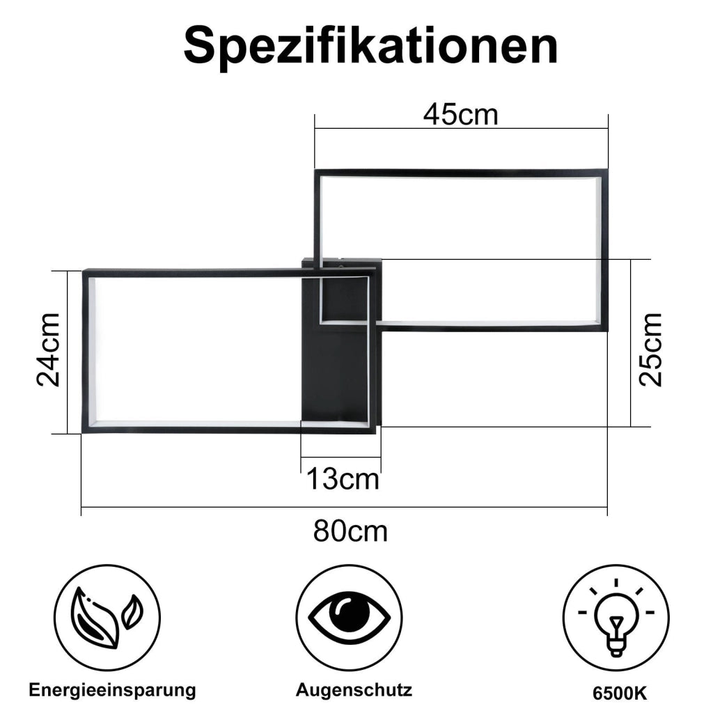 ZMH Lampada da soffitto LED metallo telecomando per camera letto