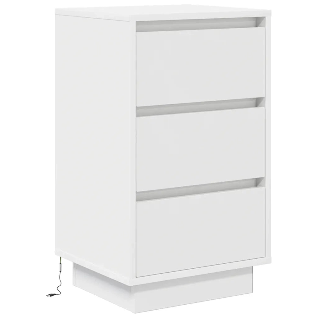 Comodini con Luci LED Bianco 38x34x65 cm 861301