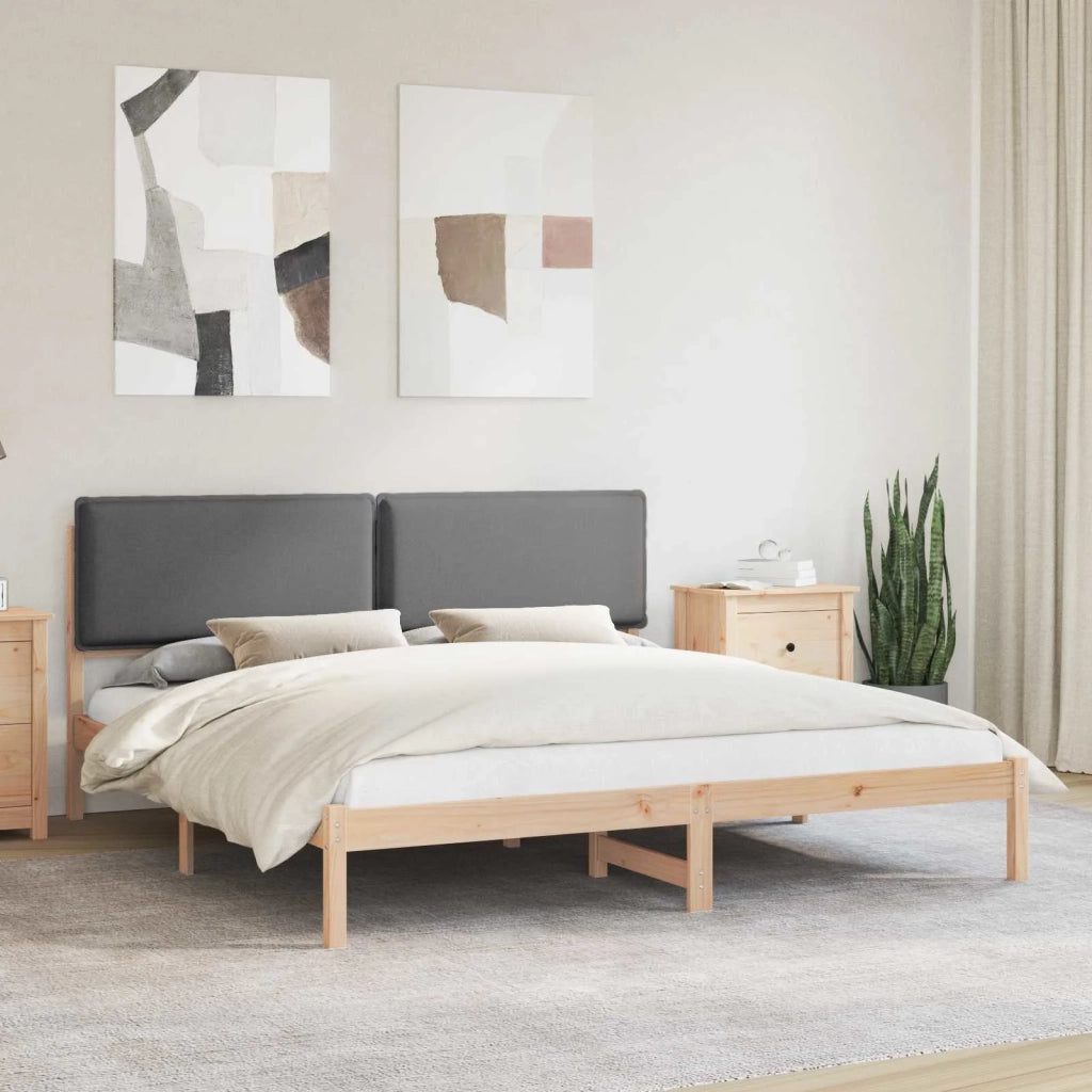 Letto matrimoniale | Letto per adulti | Letto con Testiera Rivestita Grigio scuro 180 x 200 cm