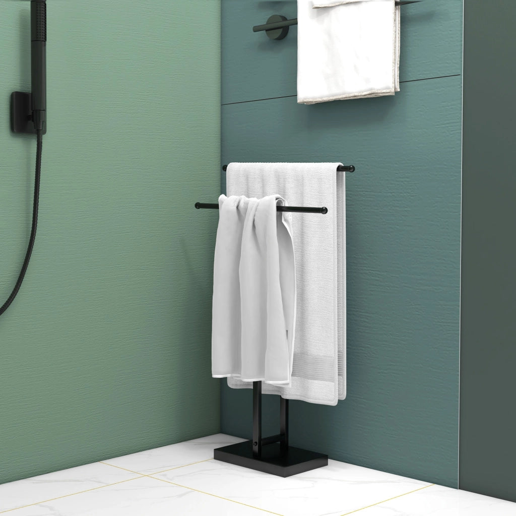 Portasciugamani con ripiani ¨C Minimal ¨C Nero 50x18.5x85 cm