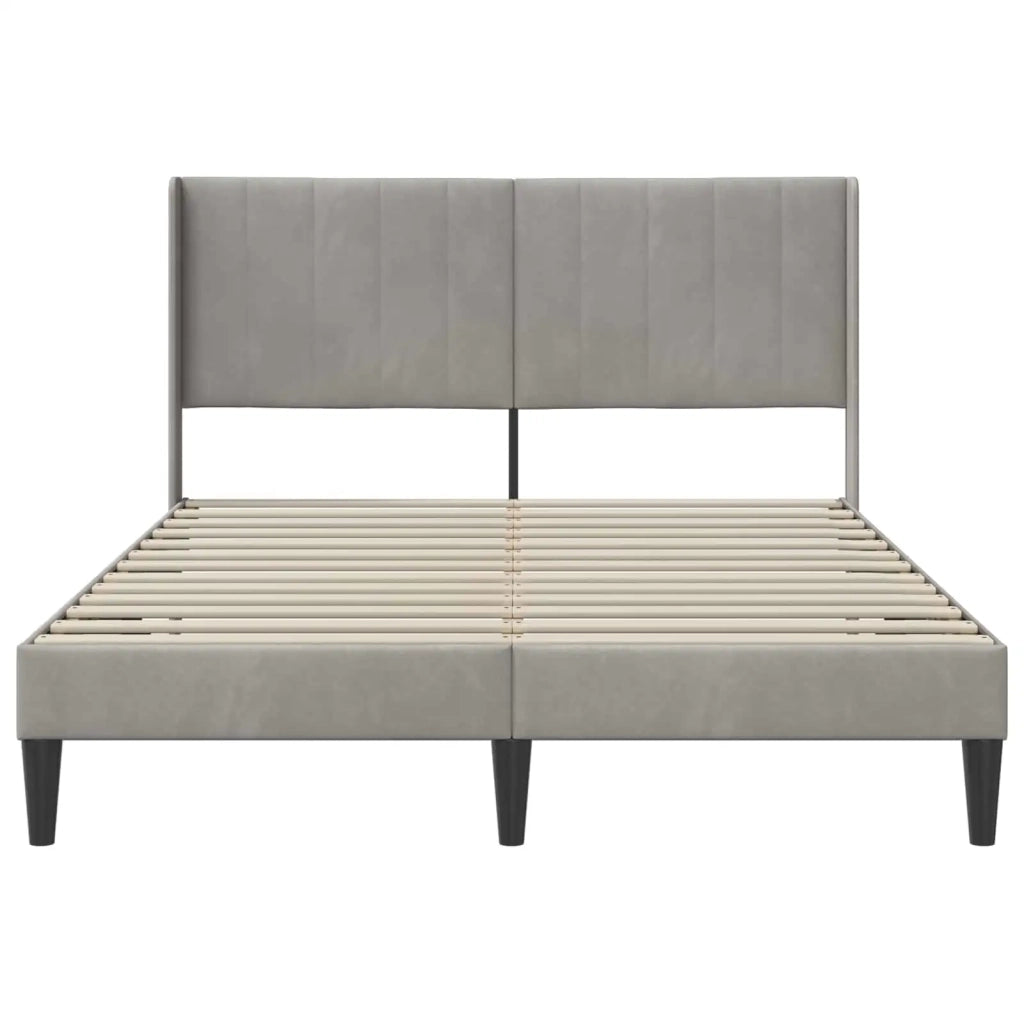 Struttura del letto-Giroletto Grigio Chiaro 120 x 190 cm Velluto 468566